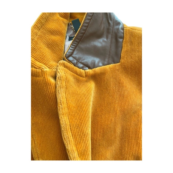 Marc Cain Mustard Corduroy Blazer with Leather Trim – Size N3 / US 8 - Picture 3 of 9
